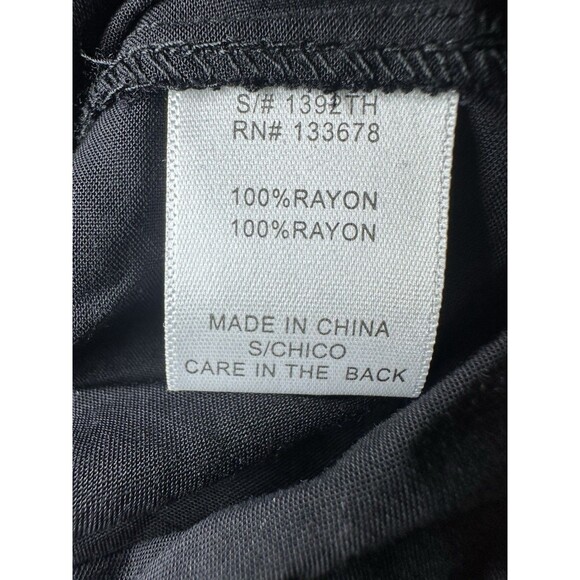 Love Tree Black Boho Floral Embroidered Bell Sleeve Tassel Blouse‎ Women's SMALL - Picture 9 of 13